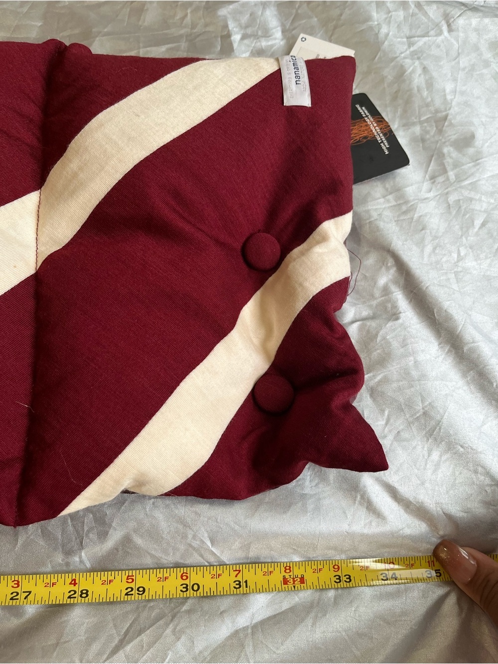 Men's Burgundy & Cream Striped Scarf – Classic Winter Accessory - Picture 7 of 8